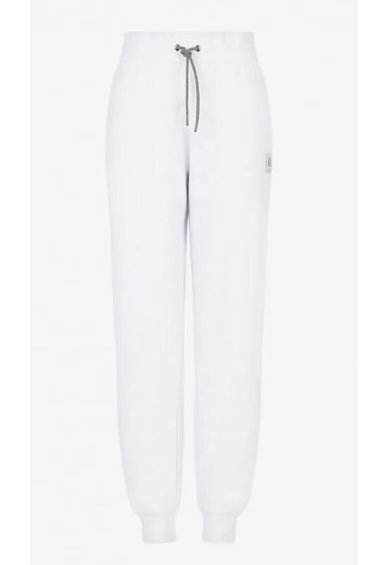 Armani Exchange Pantaloni de trening dama - Regular Fit - Bumbac - Alb - Alb