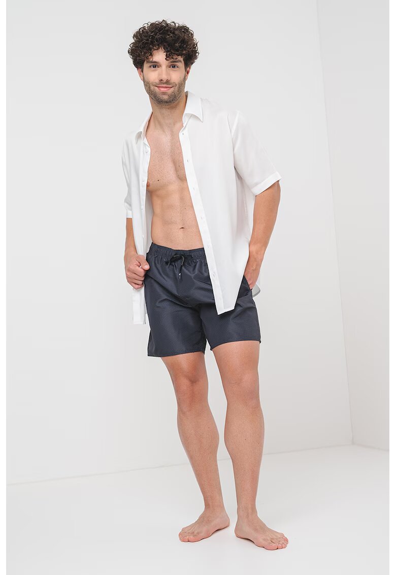 Armani Exchange Pantaloni scurti de baie cu buzunare laterale - Gri