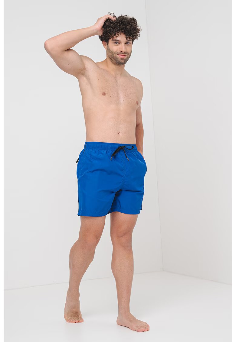 Armani Exchange Pantaloni scurti de baie cu talie ajustabila - Albastru royal