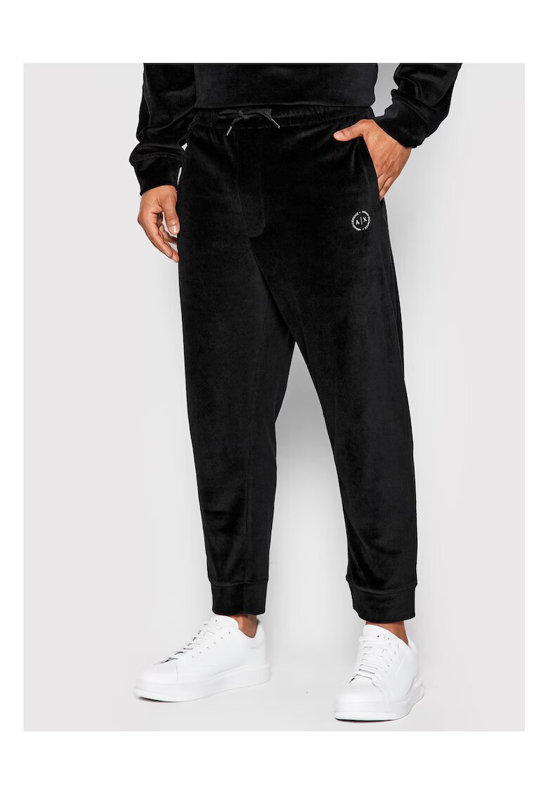 Armani Exchange Pantaloni sport cu buzunare laterale si snur pentru ajustare -