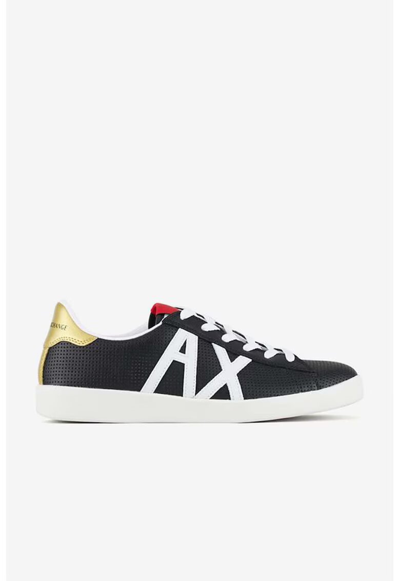 Armani Exchange Pantofi sport din piele cu garnituri contrastante