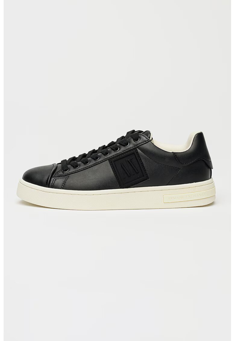 Armani Exchange Pantofi sport low-cut de piele ecologica - Negru