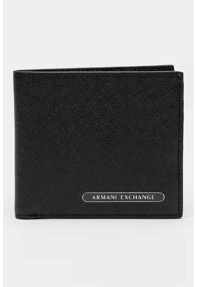 Armani Exchange Portofel din piele Saffiano - Negru