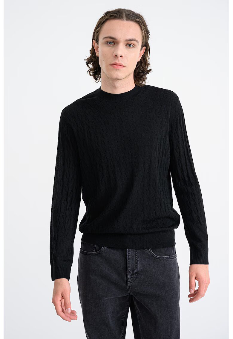 Armani Exchange Pulover uni din amestec de lana virgina - Negru