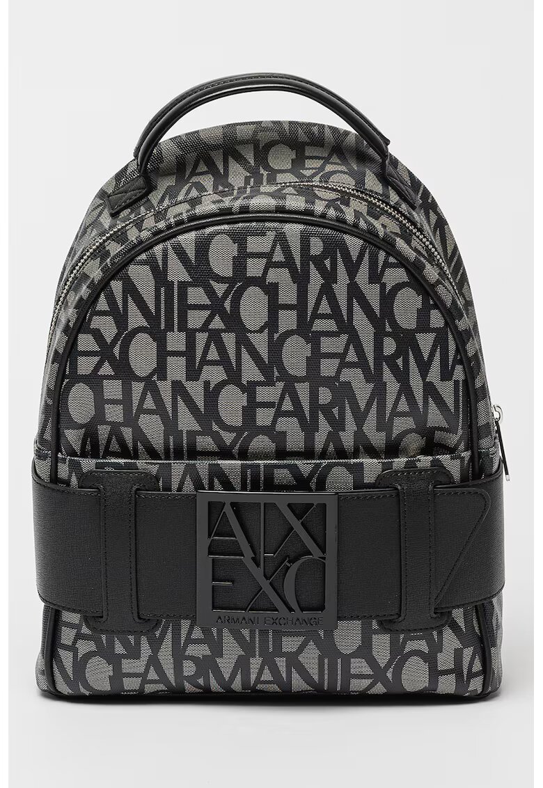 Armani Exchange Rucsac de piele ecologica cu bretele ajustabile - Alb/Negru