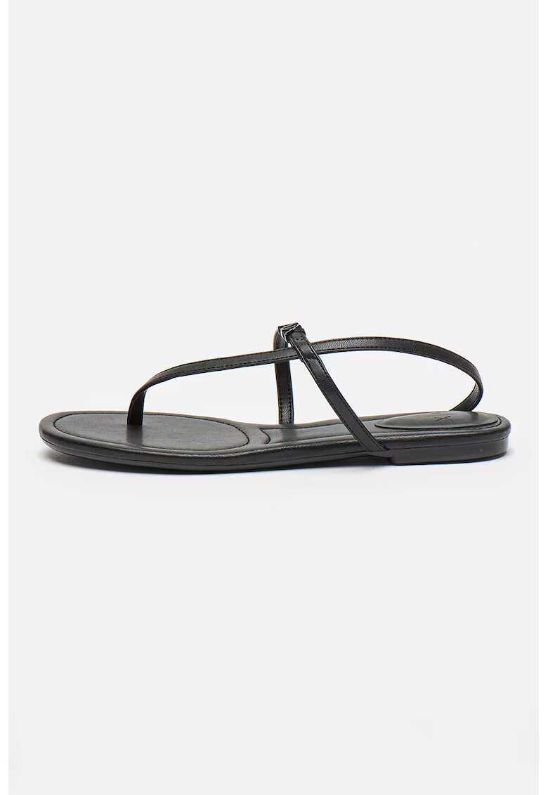 Armani Exchange Sandale de piele ecologica cu bareta separatoare - Negru