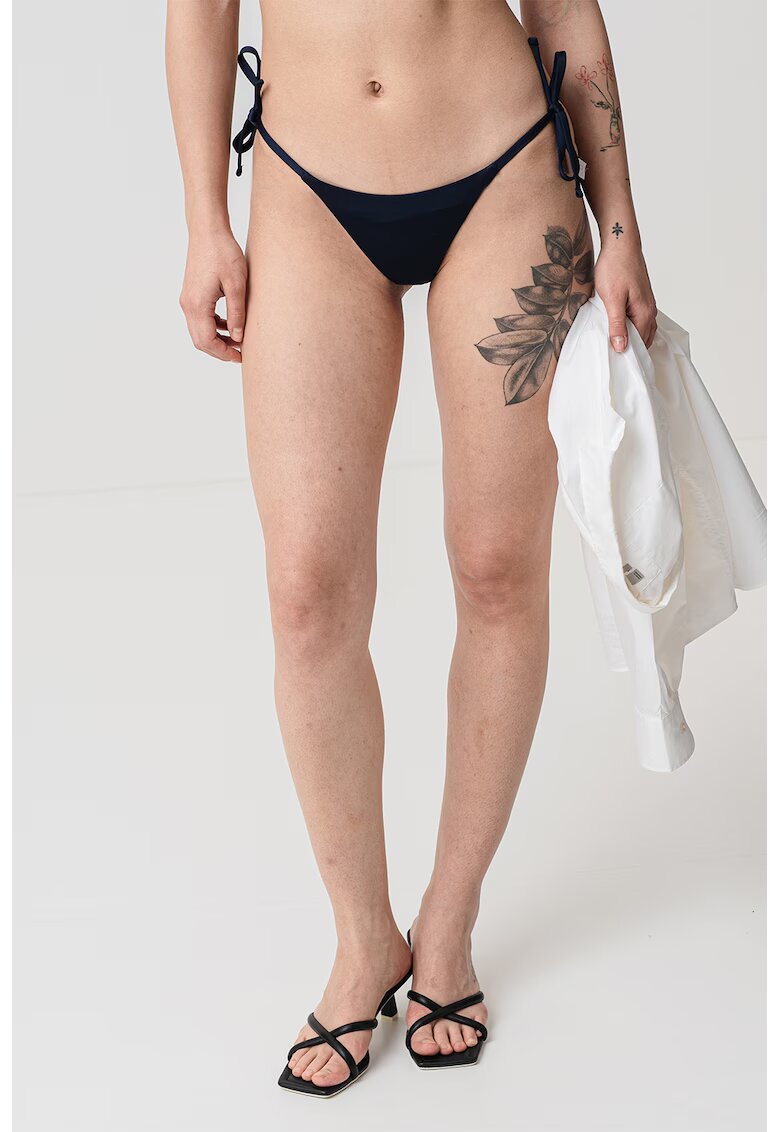 Armani Exchange Slip tanga cu snururi laterale de ajustare - Bleumarin