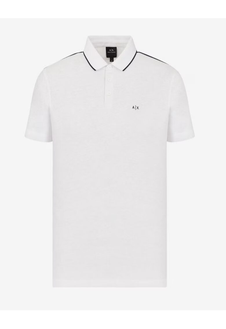 Armani Exchange Tricou cu guler polo din amestec de in -
