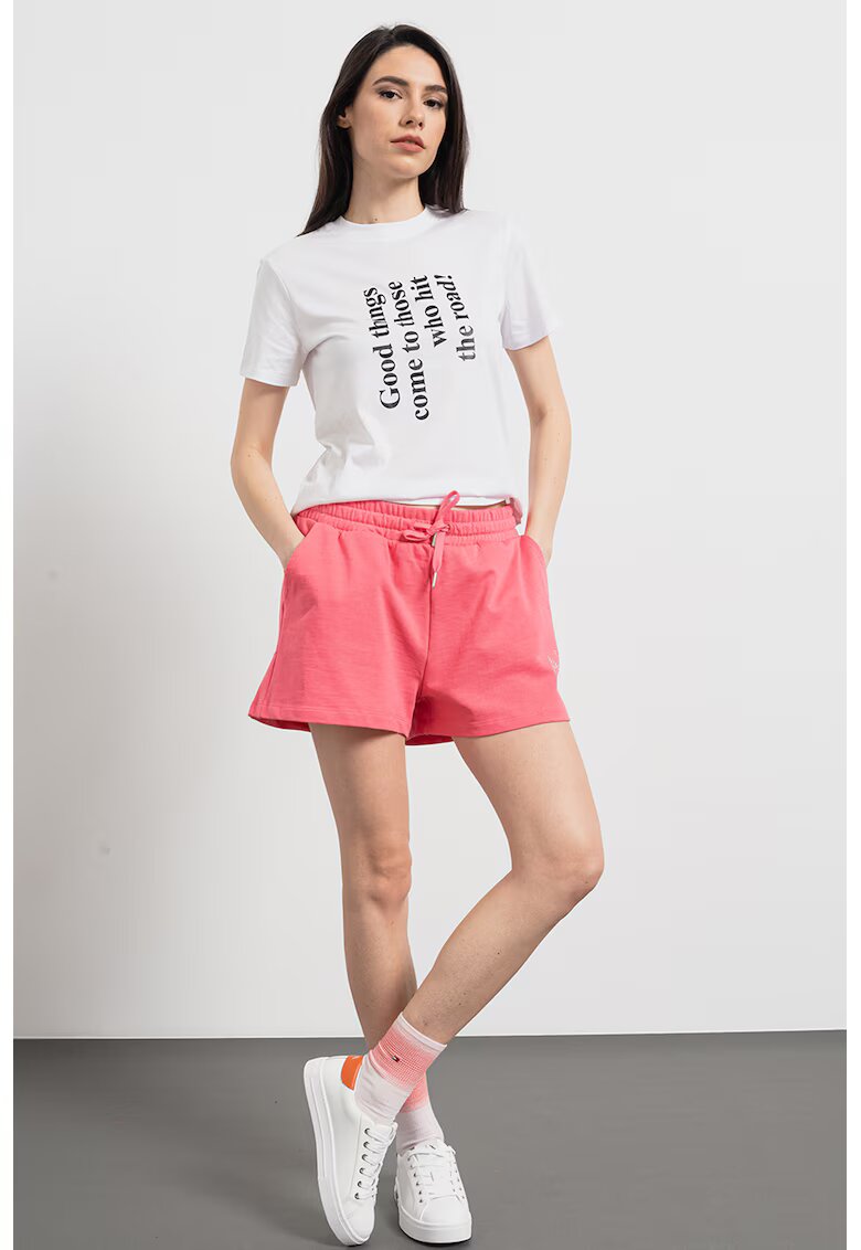 Armani Exchange Tricou din bumbac cu imprimeu text - Alb/Negru