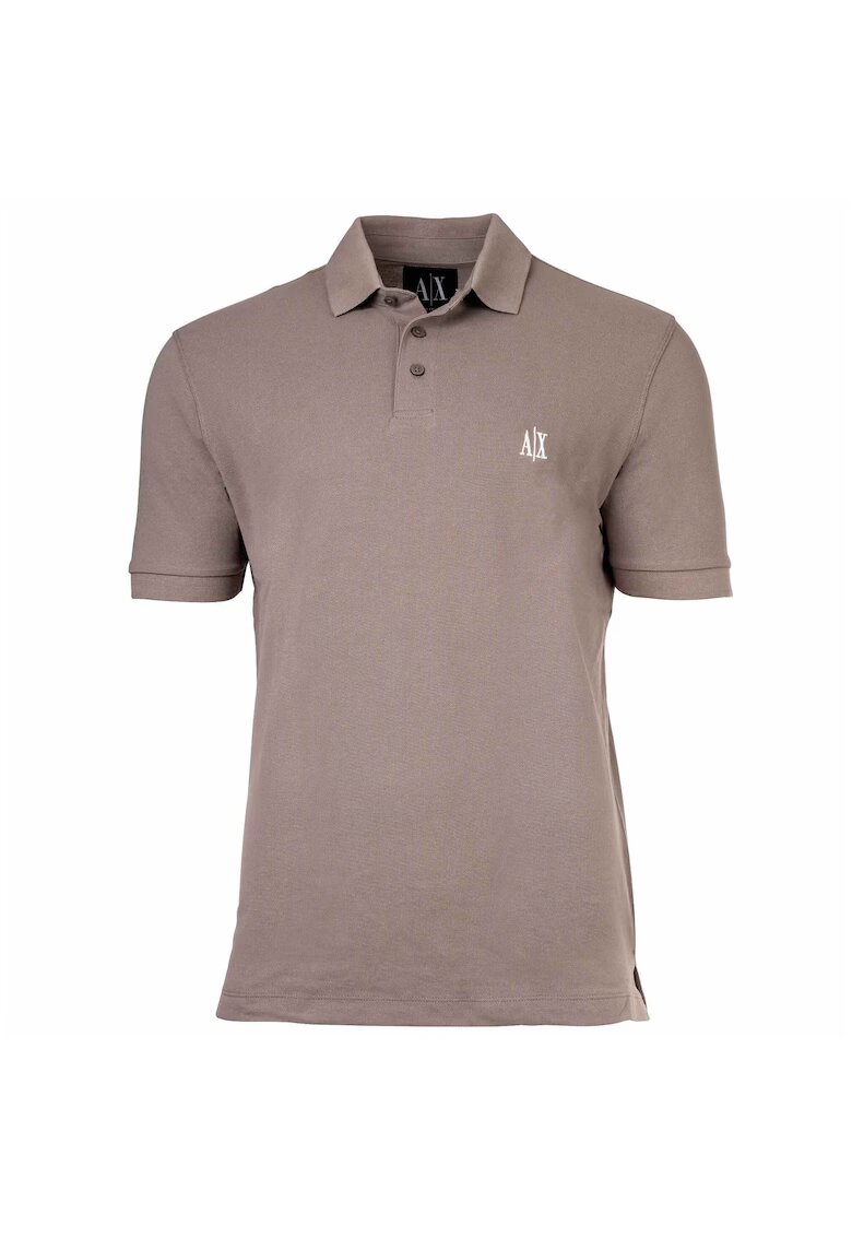 Armani Exchange Tricou polo cu detaliu logo - Bej