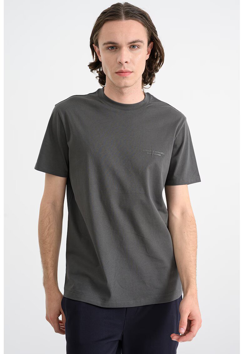 Armani Exchange Tricou regular fit de bumbac - Verde padure