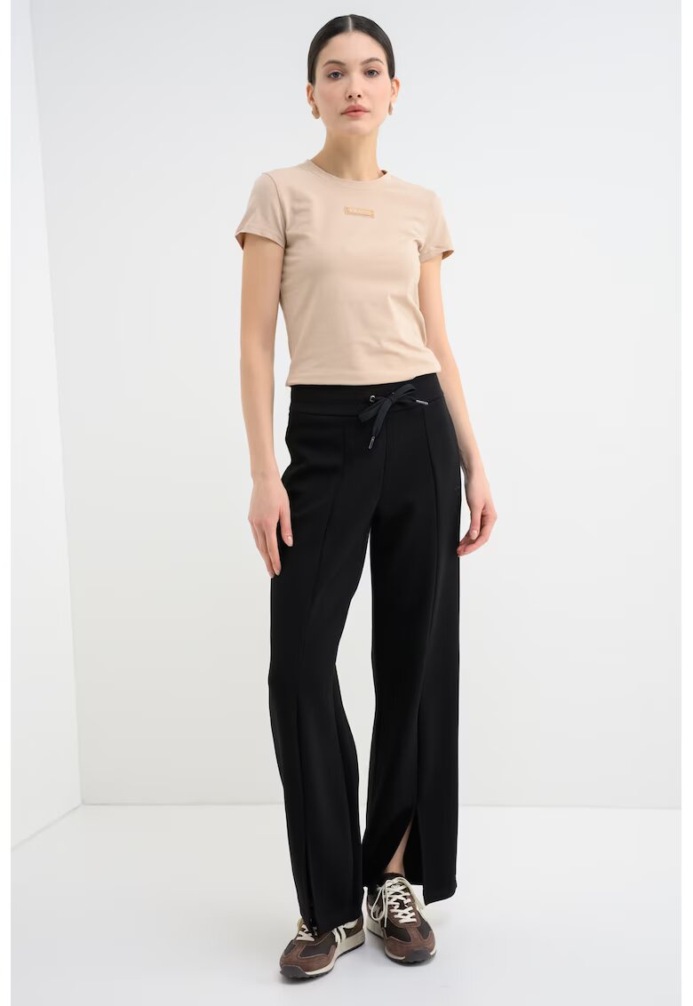 Armani Exchange Tricou slim-fit cu logo - Maro nisip