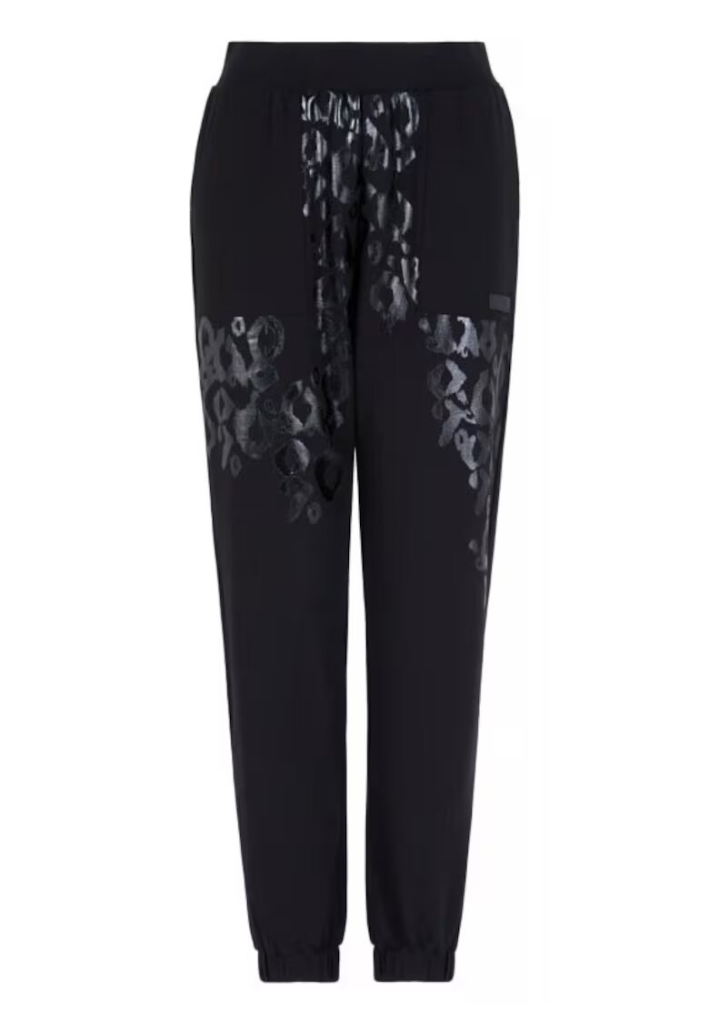 Armani Pantaloni negru - 95% bumbac - 5% elastan - cu logo in relief