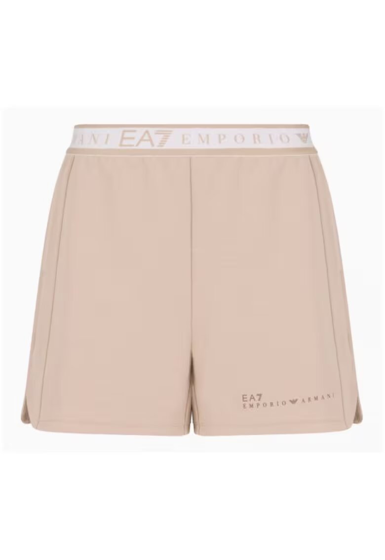 Armani Pantaloni sport dama scurti - poliester/bumbac/modal/elastan - bej