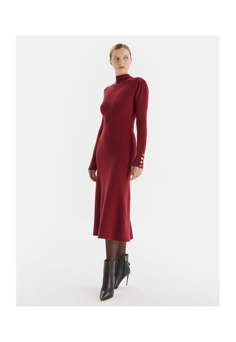 Artigli Rochie tricotata de dama - bordeaux - 50% viscoza - 28% poliester - 22% nailon - Visiniu