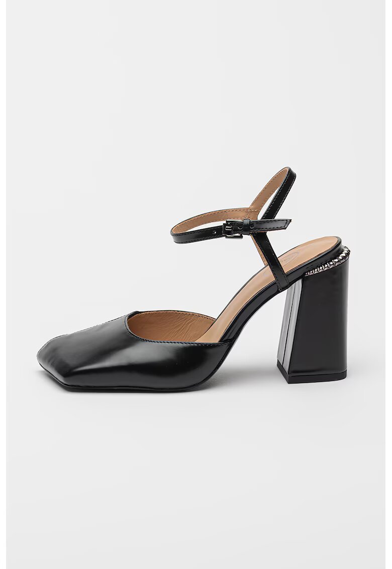 ASH Pantofi de piele cu toc masiv Allure - Negru