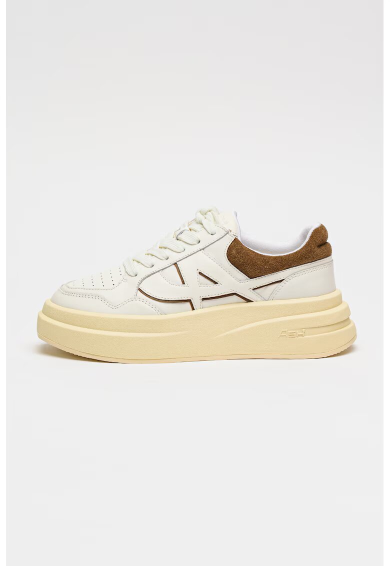 ASH Pantofi sport flatform din piele - Crem