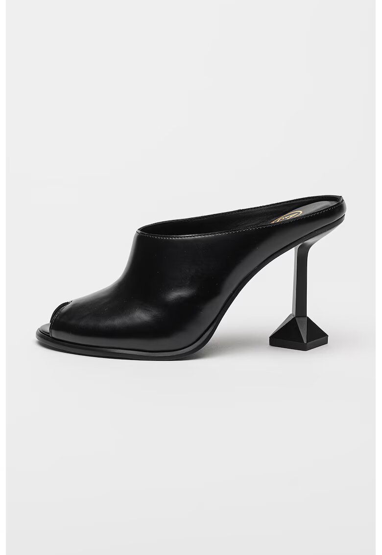 ASH Saboti de piele cu varf decupat Dance - Negru