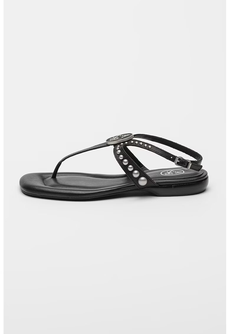 ASH Sandale de piele cu nituri Roma - Negru