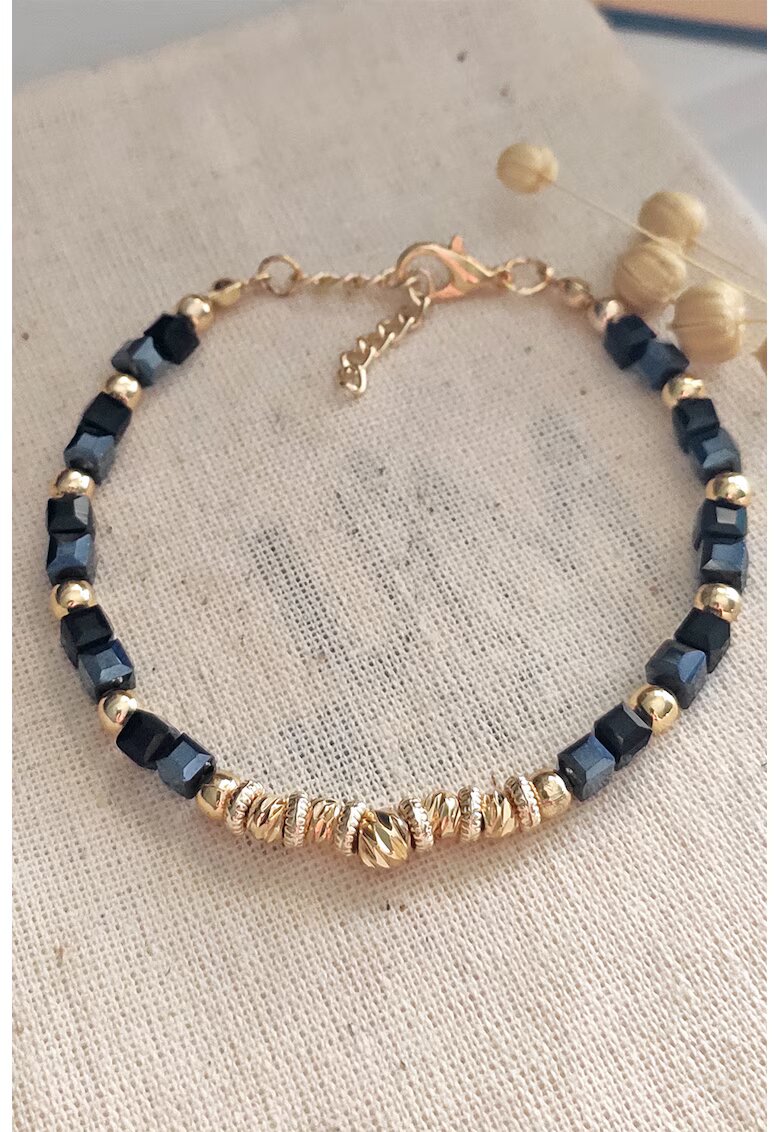 Atelier Miu Bratara cu cristale - Auriu/Bleumarin