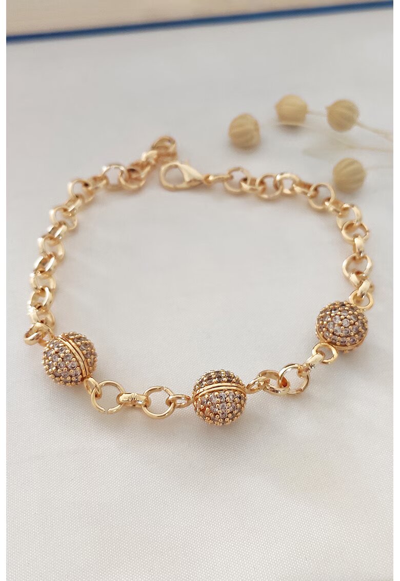 Atelier Miu Bratara cu talismane cu zirconia - Auriu