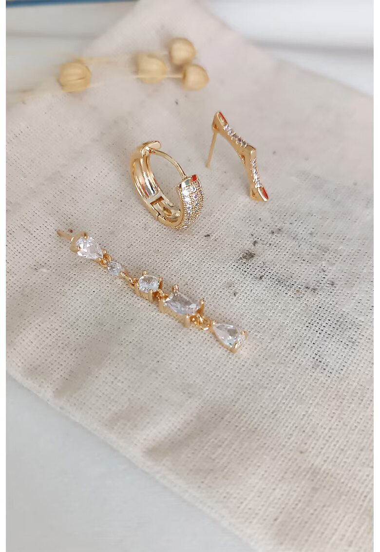Atelier Miu Cercei cu pietre zirconia - Auriu
