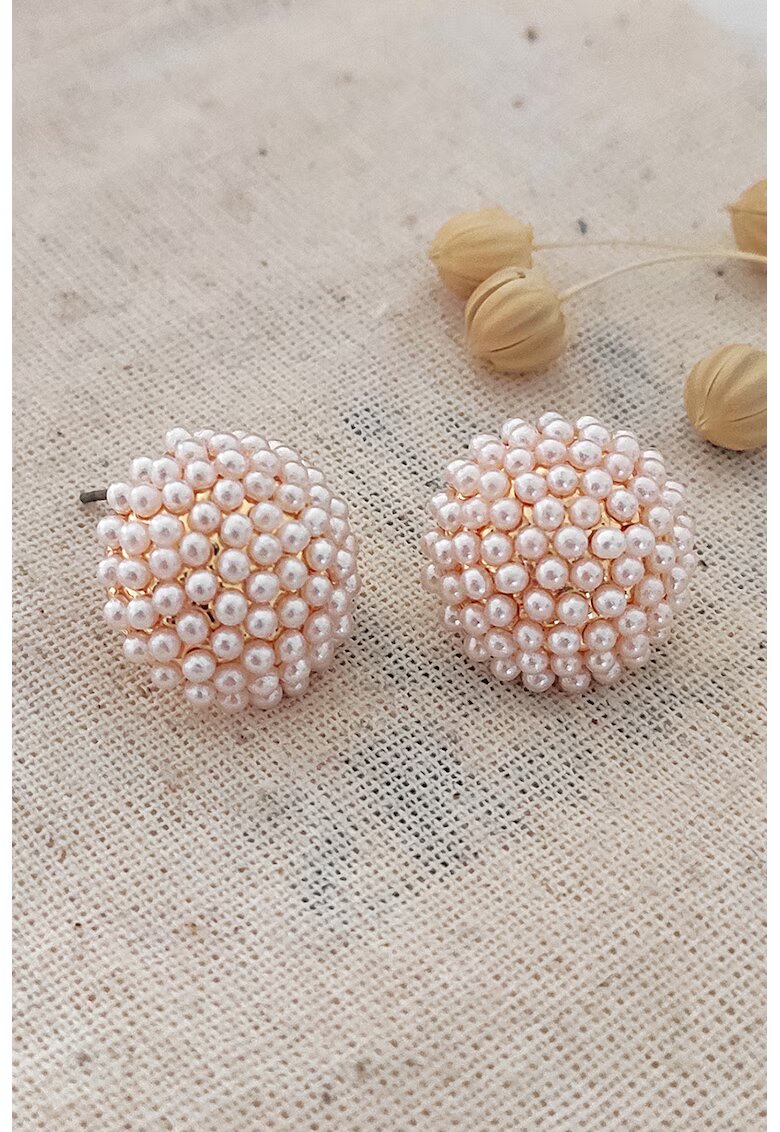 Atelier Miu Cercei cu tija si perle sintetice - Alb/Auriu
