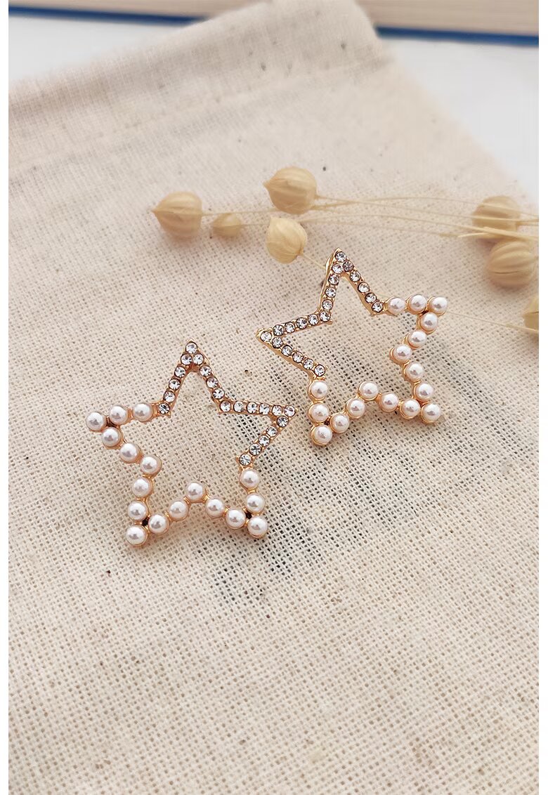 Atelier Miu Cercei in forma de stea cu zirconia - Auriu - Crem - Auriu/Crem