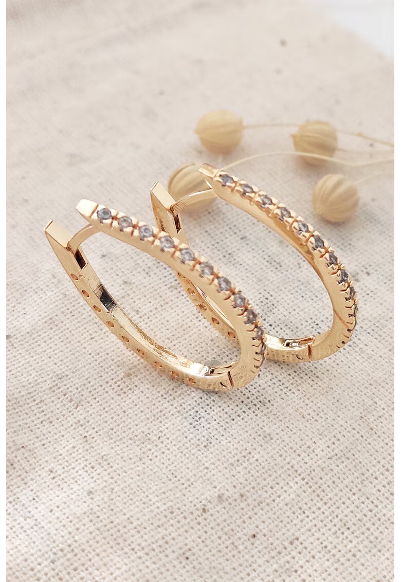 Atelier Miu Cercei rotunzi cu zirconia - Auriu - Auriu
