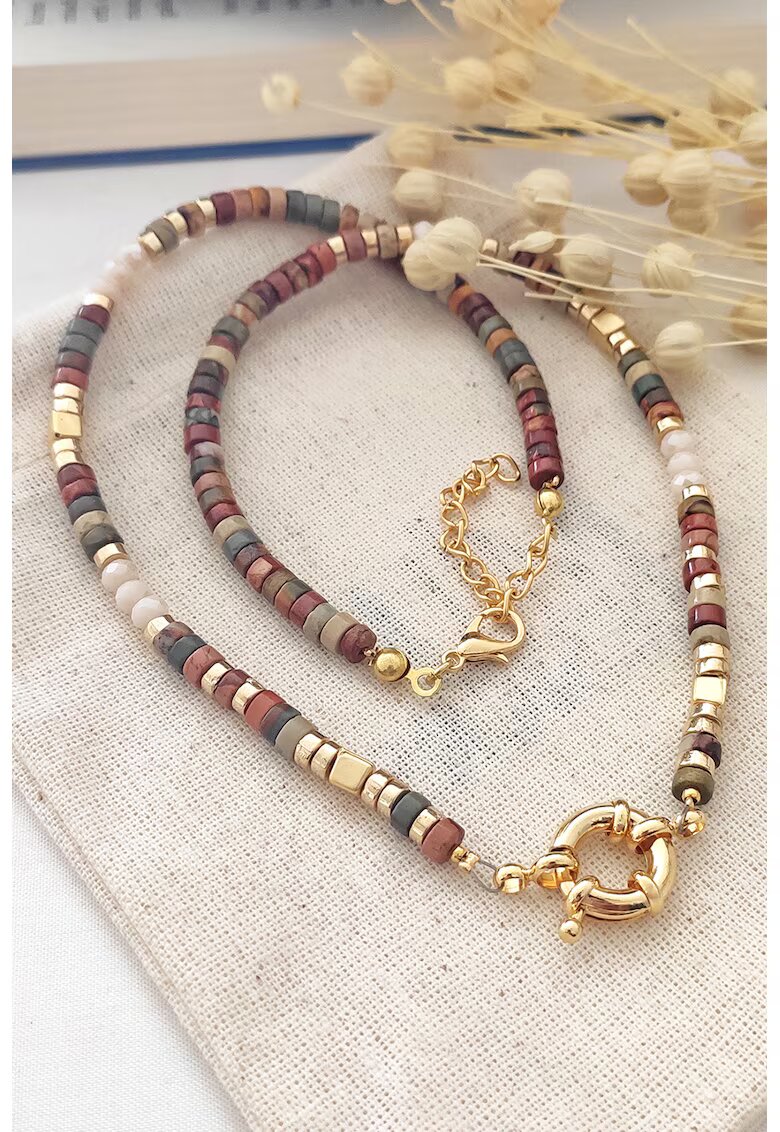 Atelier Miu Colier cu pietre de variasite - Multicolor