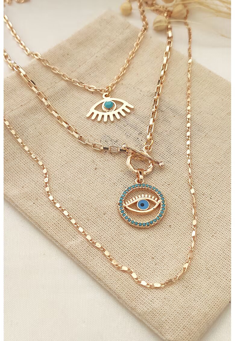 Atelier Miu Colier stratificat cu pandantive Evil Eye