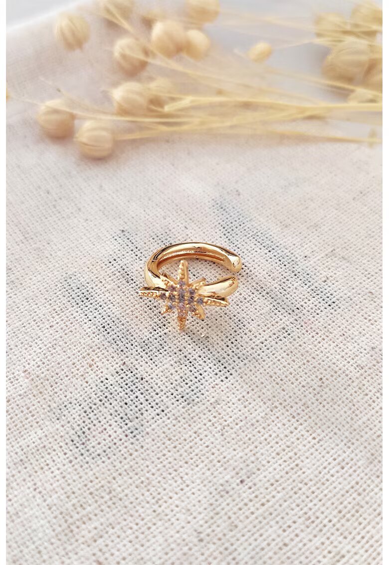 Atelier Miu Inel fara inchidere decorat cu cristale zirconia - Auriu