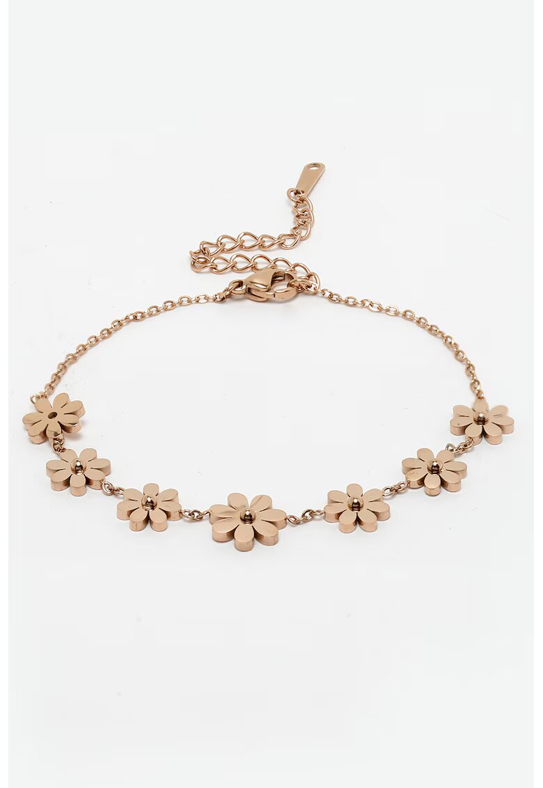 AVANT-GARDE PARIS Bratara cu talismane florale - Auriu rose