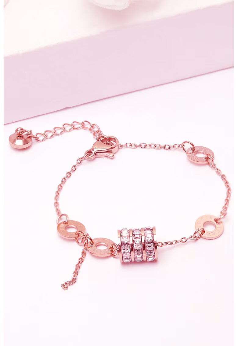 AVANT-GARDE PARIS Bratara cu talismane si cristale - Auriu rose