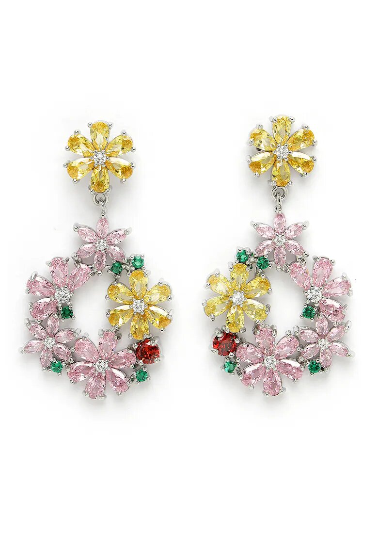 AVANT-GARDE PARIS Cercei cu model floral - Multicolor