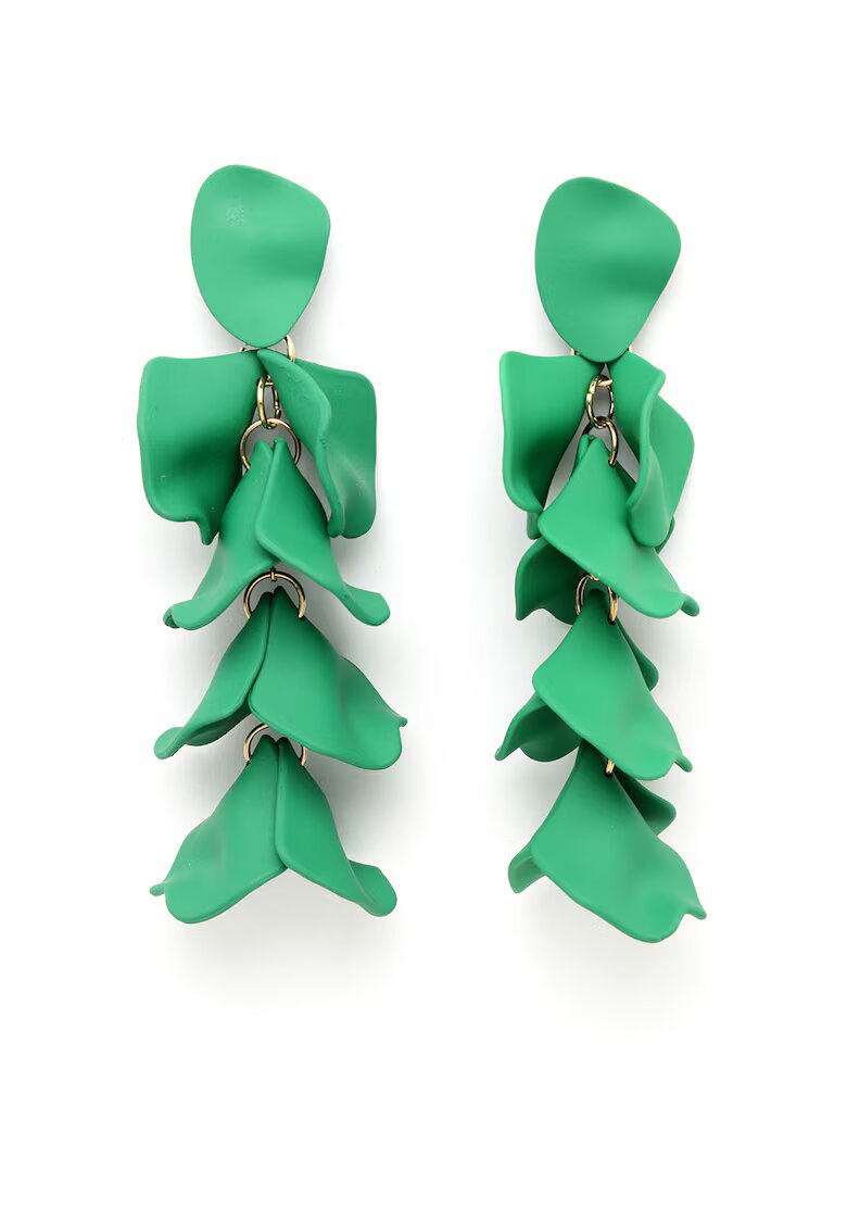 AVANT-GARDE PARIS Cercei drop cu petale - Verde