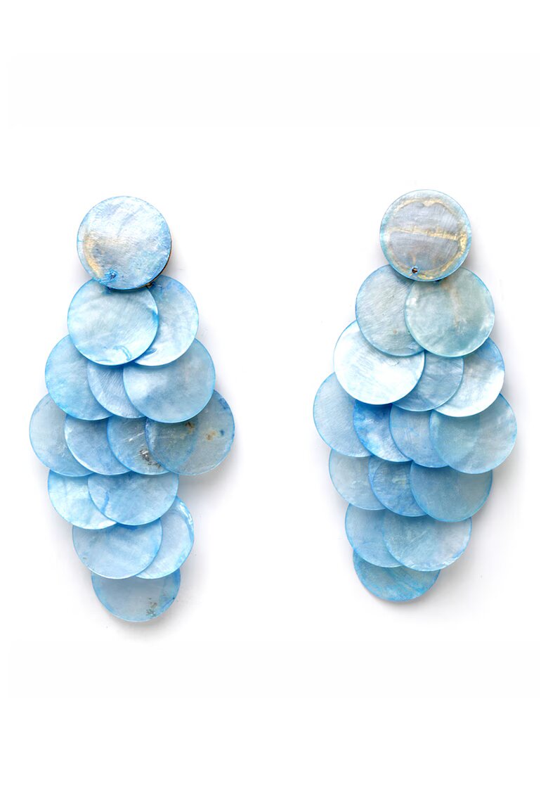 AVANT-GARDE PARIS Cercei drop de aur de 18K filat - Albastru pastel