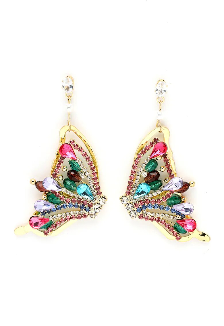 AVANT-GARDE PARIS Cercei drop in forma de fluture - Multicolor