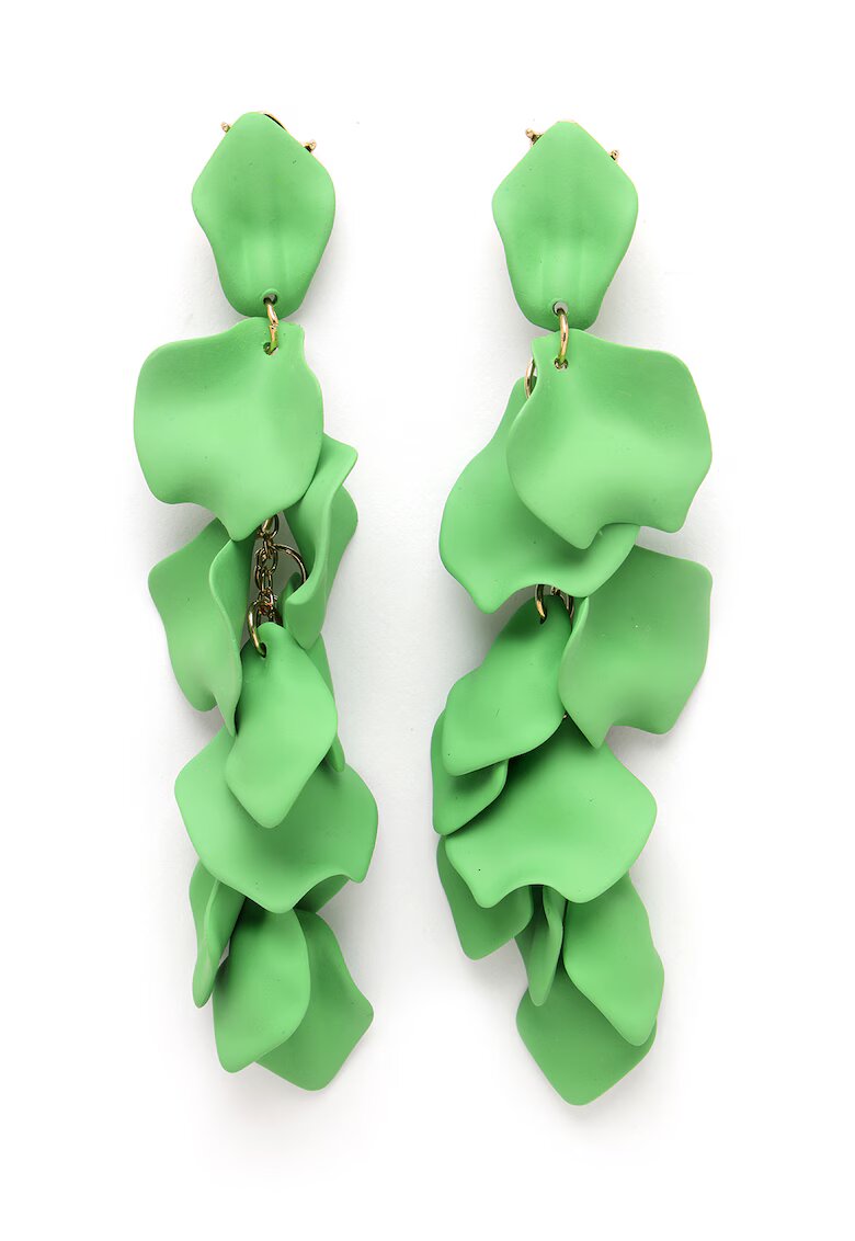 AVANT-GARDE PARIS Cercei in forma de petala placati cu aur de 18K - Verde/Auriu