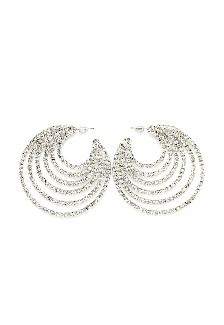 AVANT-GARDE PARIS Cercei semicirculari cu zirconia - Argintiu