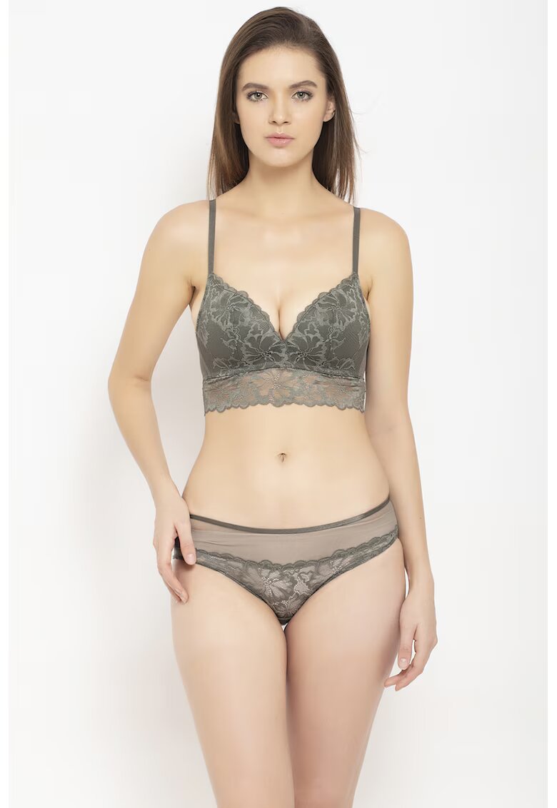 AVANT-GARDE PARIS Sutien cu burete si imprimeu - Verde feriga