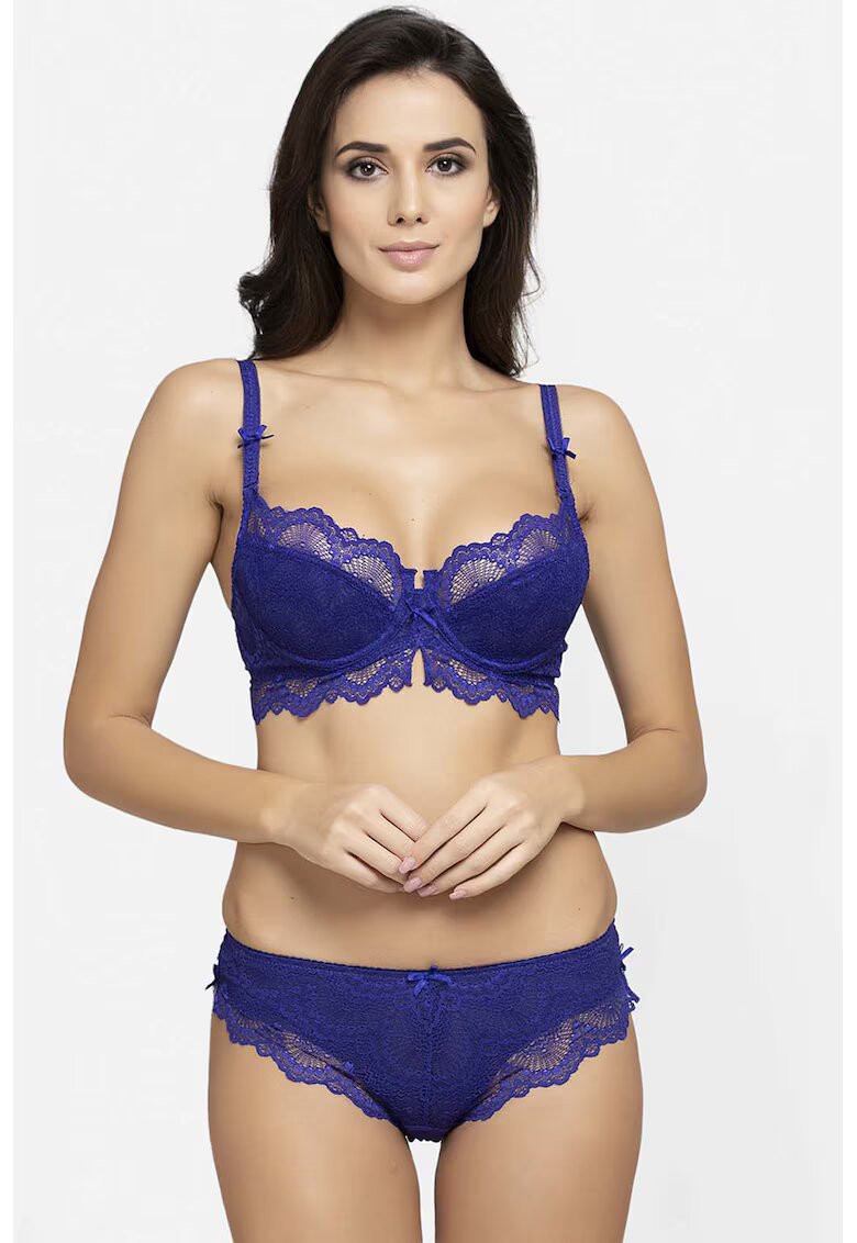 AVANT-GARDE PARIS Sutien cu strat exterior de dantela - Albastru indigo