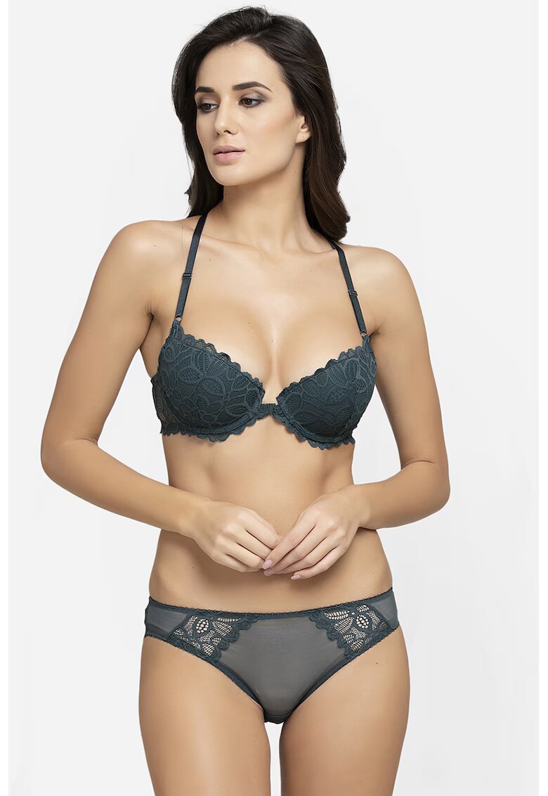 AVANT-GARDE PARIS Sutien cu strat exterior de dantela - Verde inchis