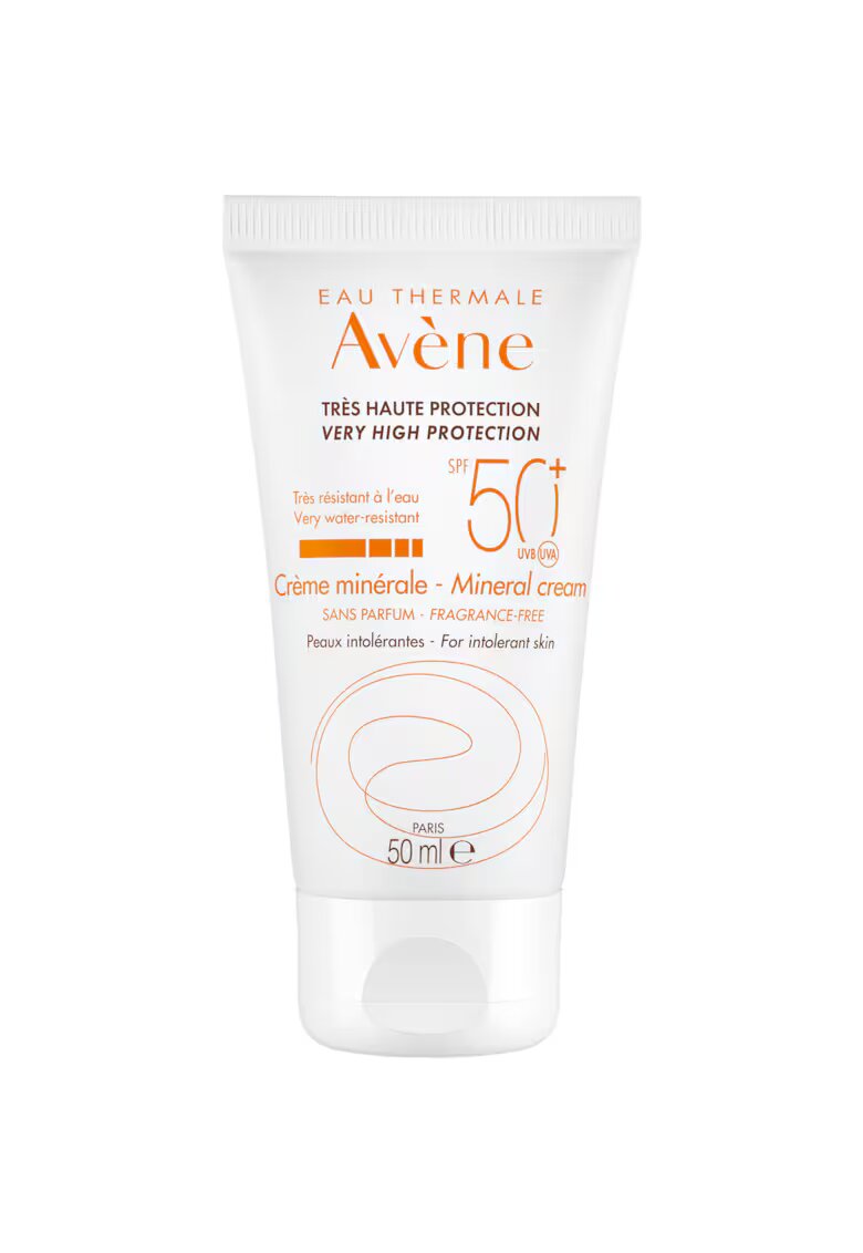 Avene Crema de fata minerala cu protectie solara SPF 50+ pentru piele intoleranta - 50 ml