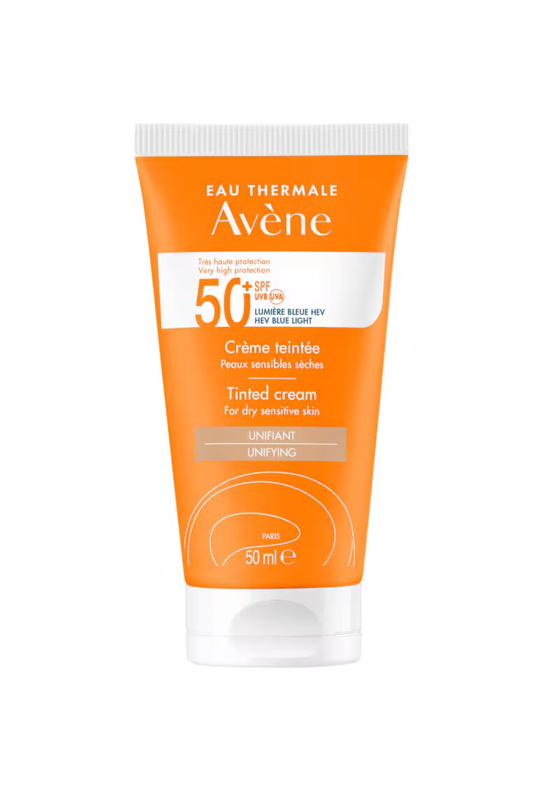 Avene Crema de fata nuantatoare cu protectie solara SPF 50+ TRIASORB - pentru ten uscat si sensibil - 50 ml