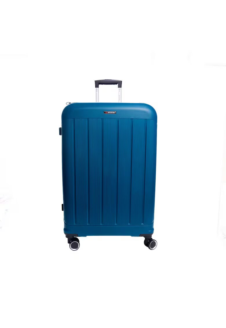 AVENTOR Troler extensibil AV101 - polipropilena - fermoar antifurt - +20% capacitate - cifru TSA - Turcoaz
