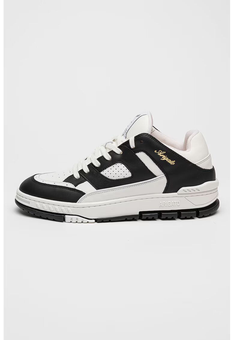 Axel Arigato Pantofi sport de piele cu talpa plata si logo - Alb/Negru