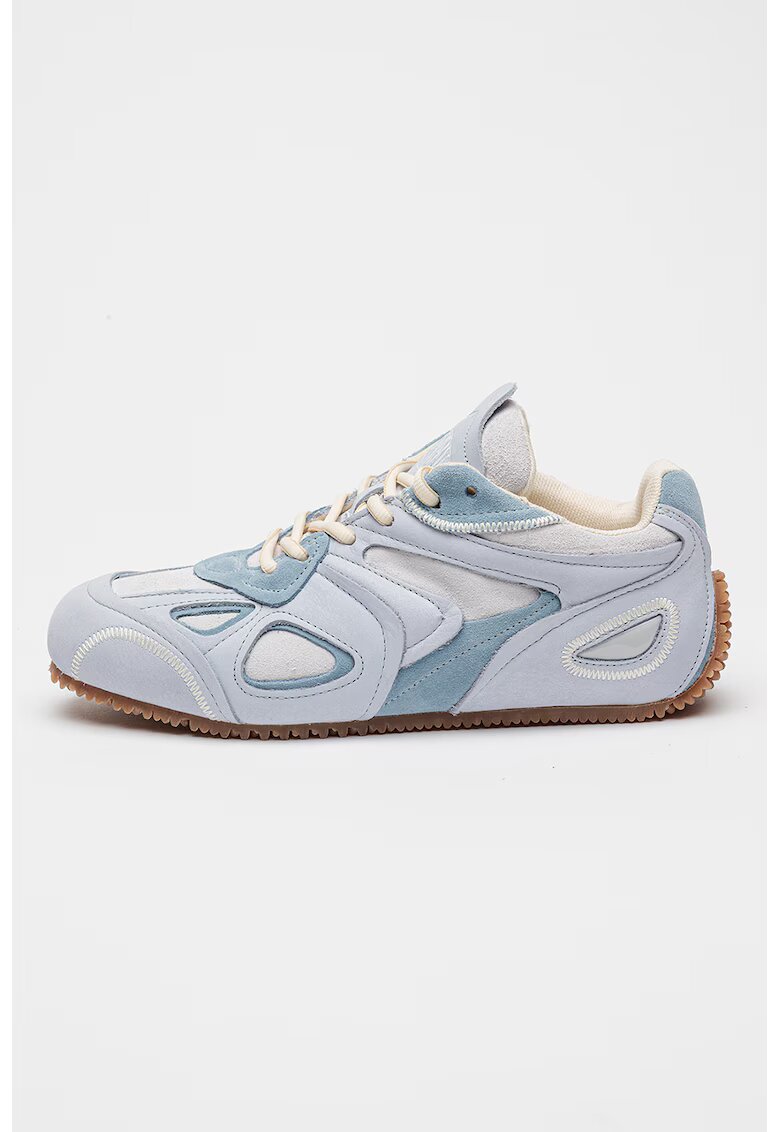 Axel Arigato Pantofi sport din piele nabuc Slow - Albastru pastel/Gri deschis