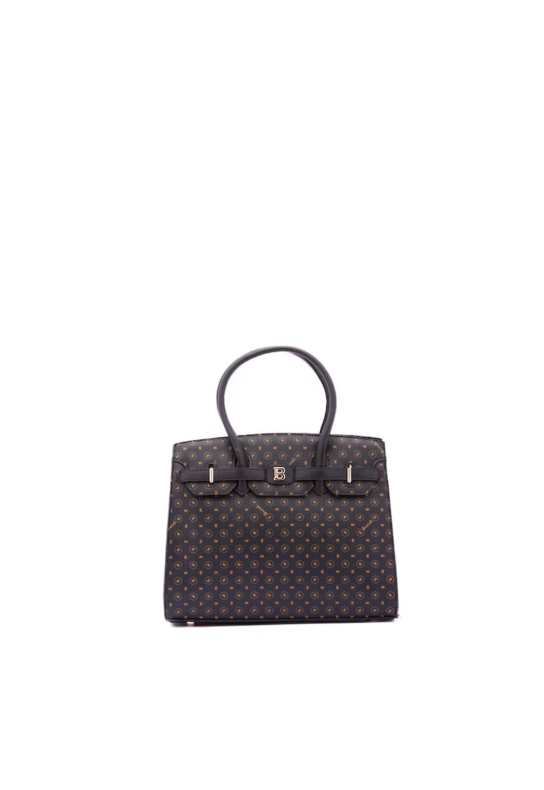 B Cavalli B Geanta shopper din piele ecologica cu model logo - Negru