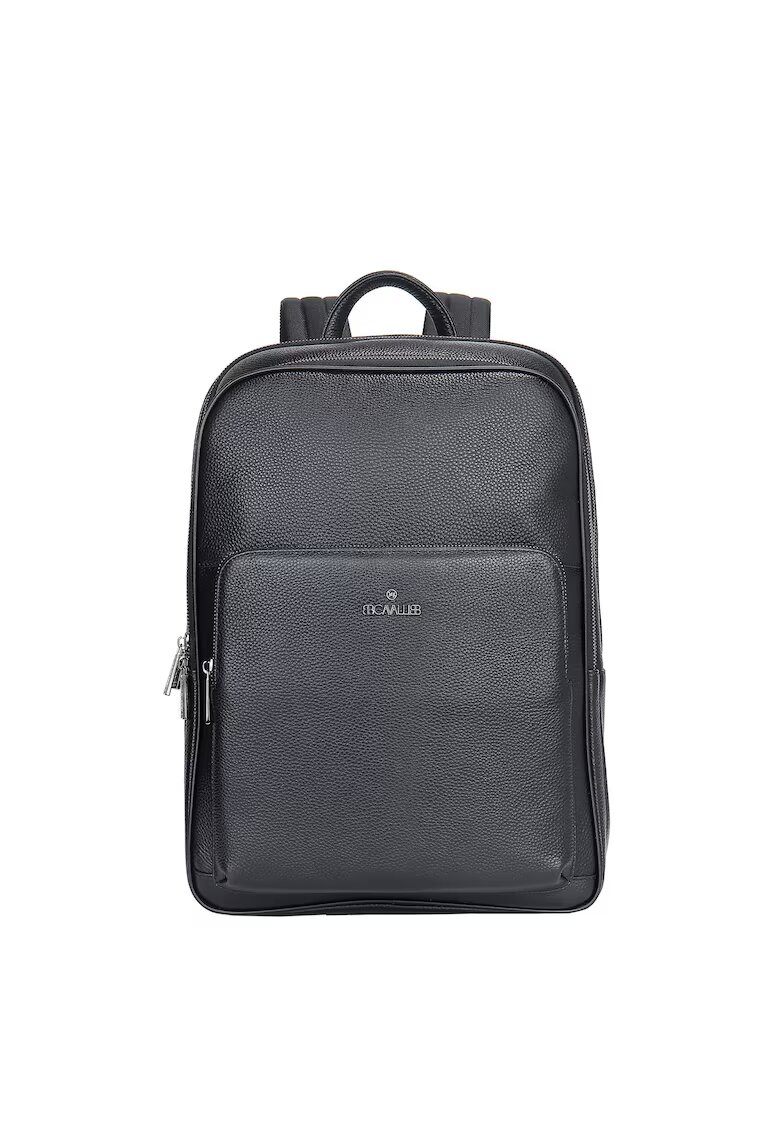 B Cavalli B Rucsac unisex de piele cu buzunare multiple - Negru
